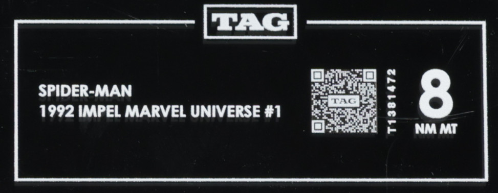1992 Impel Marvel Universe #1 Spider-Man TAG 8 view 3