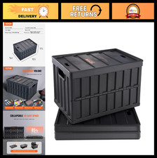 65L Collapsible Storage Bins with Lids - Stackable Utility Crates, 3 Pack for Or
