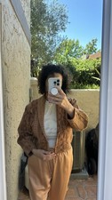 Flashback Vintage BOHO Aztec Blazer Jacket Western Cropped Cotton Tapestry Sz M