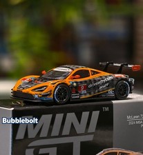 MINI GT 984 1/64 McLaren 720S GT3 EVO Orange Plaid IMSA Racing Diecast Model