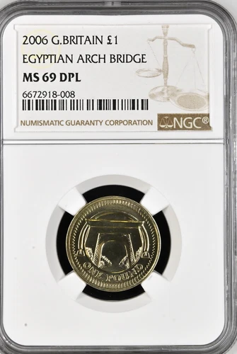 2006 Pound Arch Bridge £1 NGC MS69 Great Britain Uncirculated. None Finer
