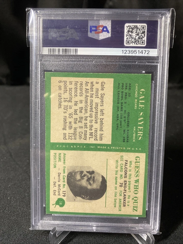 Philadelphia #38 1966 Gale Sayers RC PSA 6 Chicago Bears Salón de la fama EE. UU. de Kansas Foto 3 de 3
