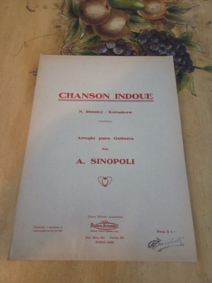 Rimsky Korsakow Chanson Indoue For Classical Guitar Extremely Rare Sheet Music