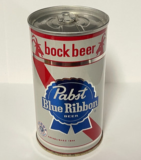 PABST BLUE RIBBON BOCK BEER ZIP TAB Pull Tab Top can Pabst Brewing Co PEORIA IL