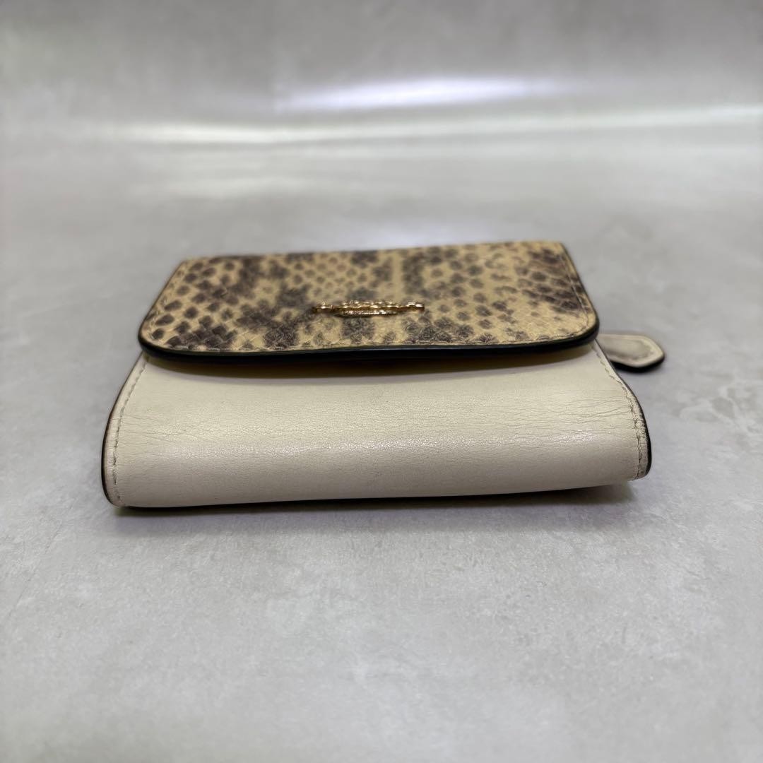 Coach Python Embossed Tri-Fold Wallet Leather Com… - image 4