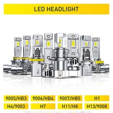 H11 9005 LED Headlight Super Bright Bulbs Kit White High/Low Beam HB3 H1 Upgrade