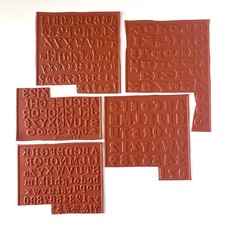 Lot of 5 Sets Alphabet Letters Numbers Unmounted Red Rubber Stamps Unused