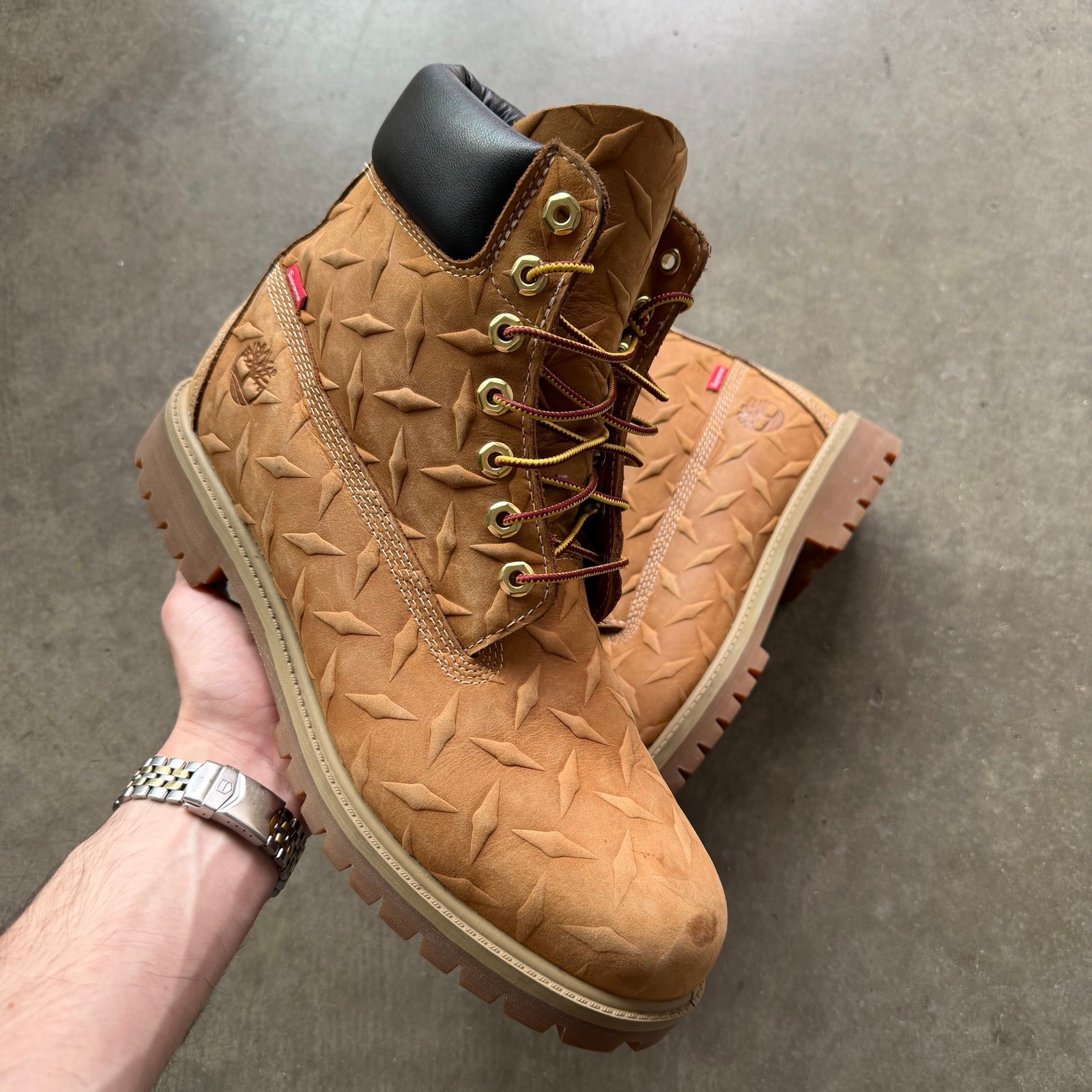 Supreme x Timberland Diamond Plate Boots