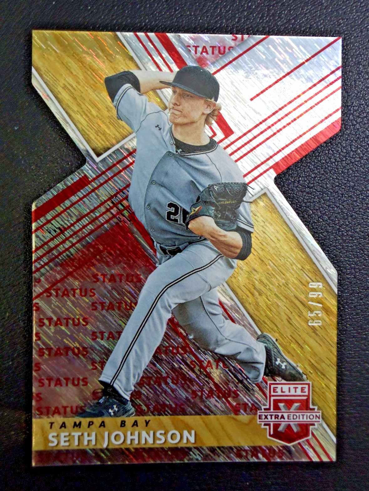 2019 Panini Elite Extra Edition Status Die-Cut Red 65/99 Seth Johnson #40 RC