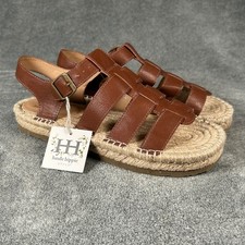 Haute Hippie Natalie Brown Espadrille Gladiator Sandals Cognac Women 8M NEW