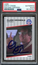CHEVY CHASE PSA/DNA AUTO CHRISTMAS VACATION CLARK GRISWOLD 1989 FLEER BASEBALL 