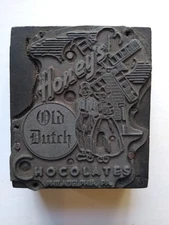 Honey's Old Dutch Chocolates Philadelphia Printer Block Ink Stamp Letter Press