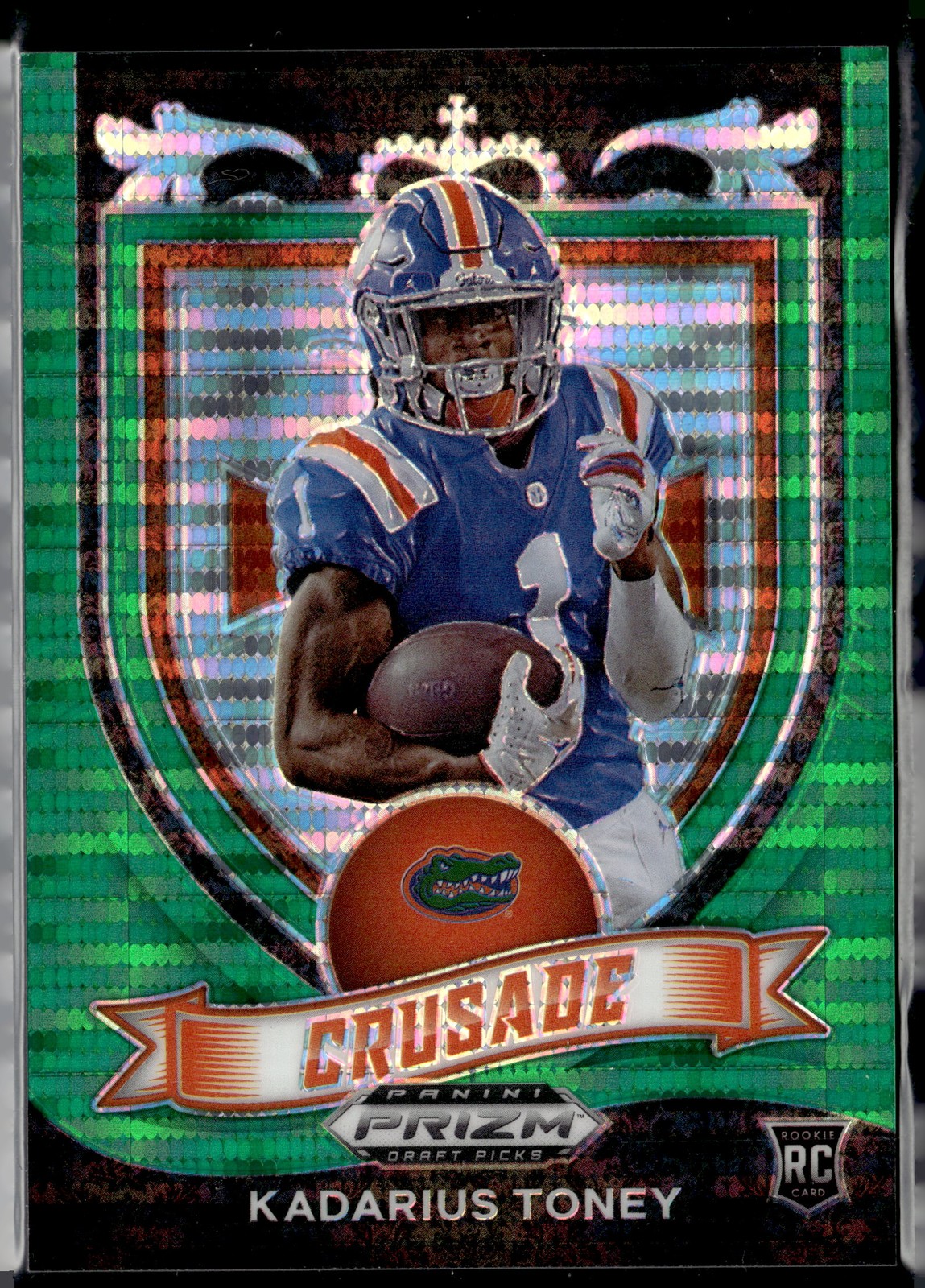 (6163) Kadarius Toney #/25 2021 Prizm Draft Picks Collegiate Green Pulsar RC