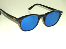 VINTAGE REVO 956/001 BLUE MIRRORED BROWN COLOR CRYSTAL SLEEK BLACK SUNGLASSES