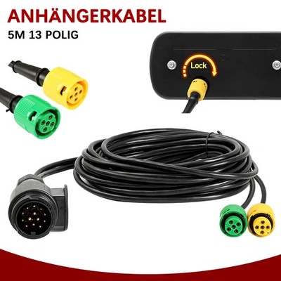 Kabelsatz 5m Stecker 13-polig Anhängerkabel Anhänger Kabelbaum Rückleuchten PKW,