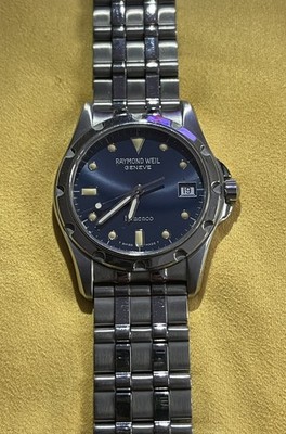 Raymond Weil Flamenco 36MM Stainless Steel Quartz Blue Dial Men's Wristwatch 