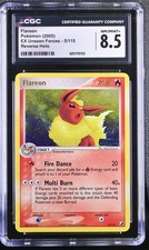 CGC 8.5 Flareon 5/115 EX Unseen Forces Reverse Holo Stamped Pokemon Card