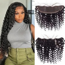 13x4 Lace Frontal Deep Wave Hair Closure - 100 Virgin Brazilian Stunning Style
