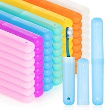 28 Pcs Portable Toothbrush Case Holder, Breathable Plastic Travel Containers for