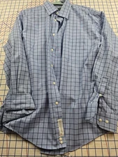 Nordstrom Tech Smart Trim Fit Long Sleeve Shirt Black Size 16 - 32-33 Used Good