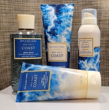Bath  Body Works Sea Salt Coast Body Wash, Scrub, Moisturizer  Cream Set of 4