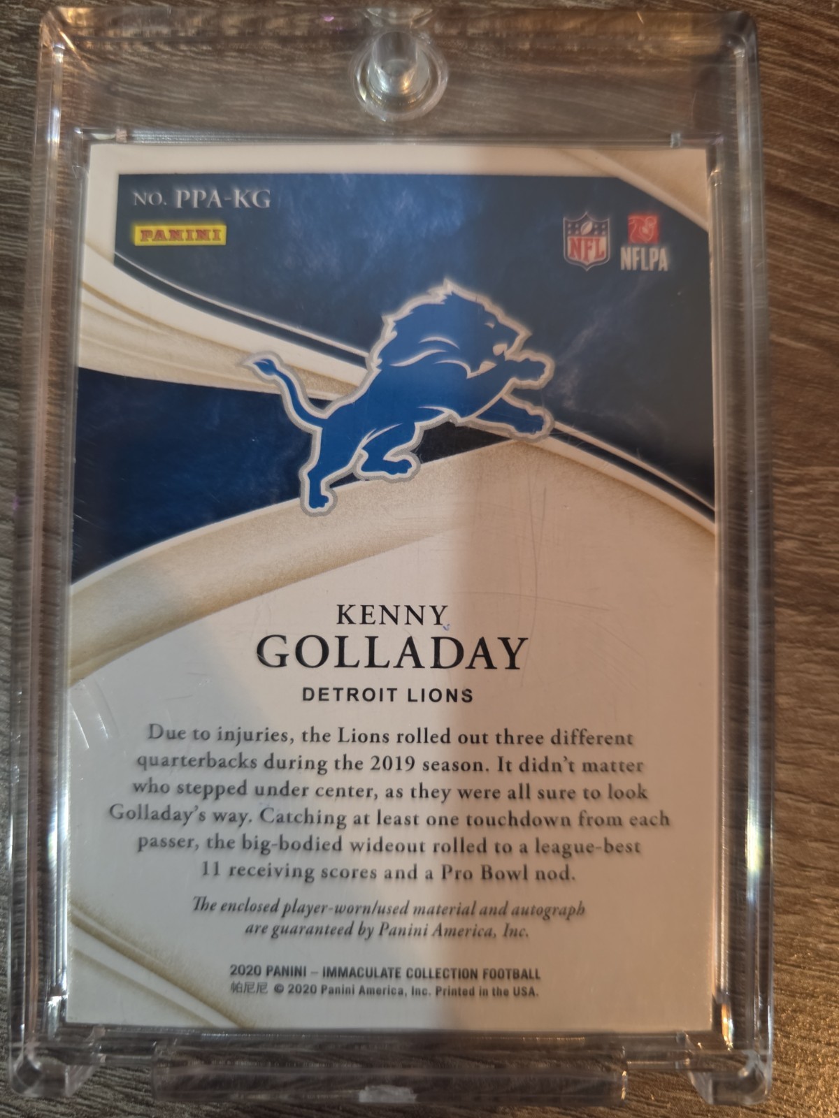 2020 Panini Immaculate Collection  Premium Patch Auto Kenny Golladay #PPA-KG /99 view 3
