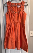 Calvin Klein Orange Grommet Sleeveless Sheath Dress Size 8