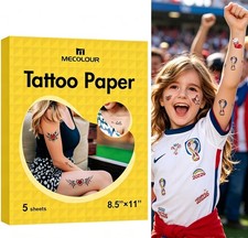 Printable Temporary Tattoo Paper 8.5"X11" 5 Sets Inkjet Printer DIY Image