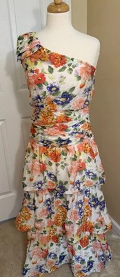 Astr the Label Womens Natali One-Shoulder Maxi Dress XS White Cora Floral