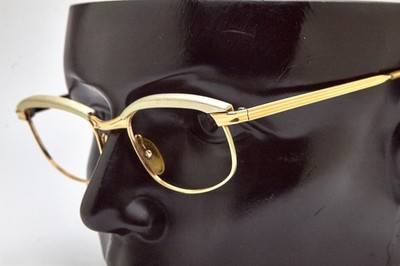   Vintage MOREL PSYCHE Retro Oval Gold Frame Glasses 70s Unisex