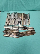 Lot of 100+  Assorted Vintage Silverplate Solid Handle Dinner Knives Craft Lot
