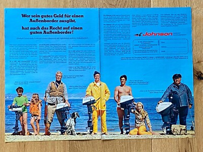 Johnson Außenbord Motor Motorboot Original 1971 Vintage Advert Werbung Reklame
