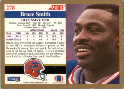 1991 Score #278 Bruce Smith Buffalo Bills HOF Base Football Card