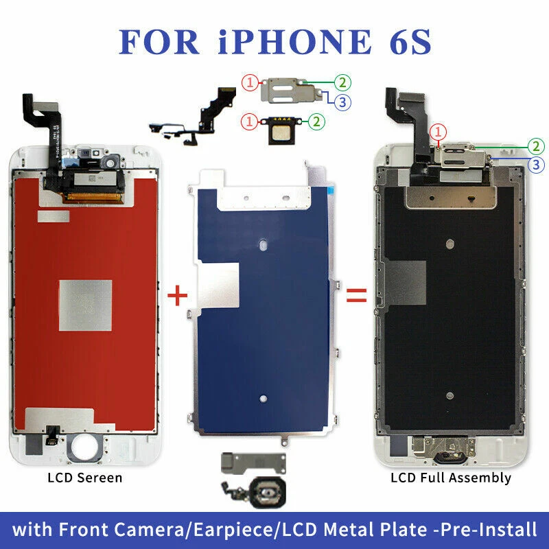 Conjunto de repuesto digitalizador pantalla táctil LCD completa para iPhone 6 6S 7 8 Plus 5S Foto 3 de 4