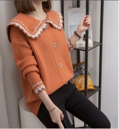 Womens New Fashion Sailor Collar Long 