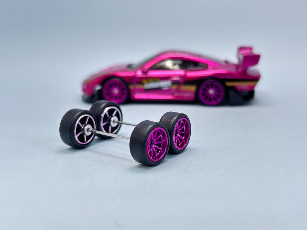 R559 Custom Paint Candy Pink Hotwheels 1/64 Real Rider 10 Spoke