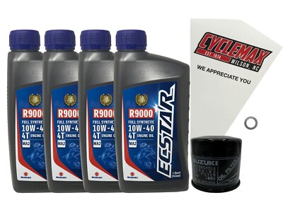 Cyclemax OEM Full Synthetic Oil Change Kit fits 2001-2023 Suzuki GSX-R1000