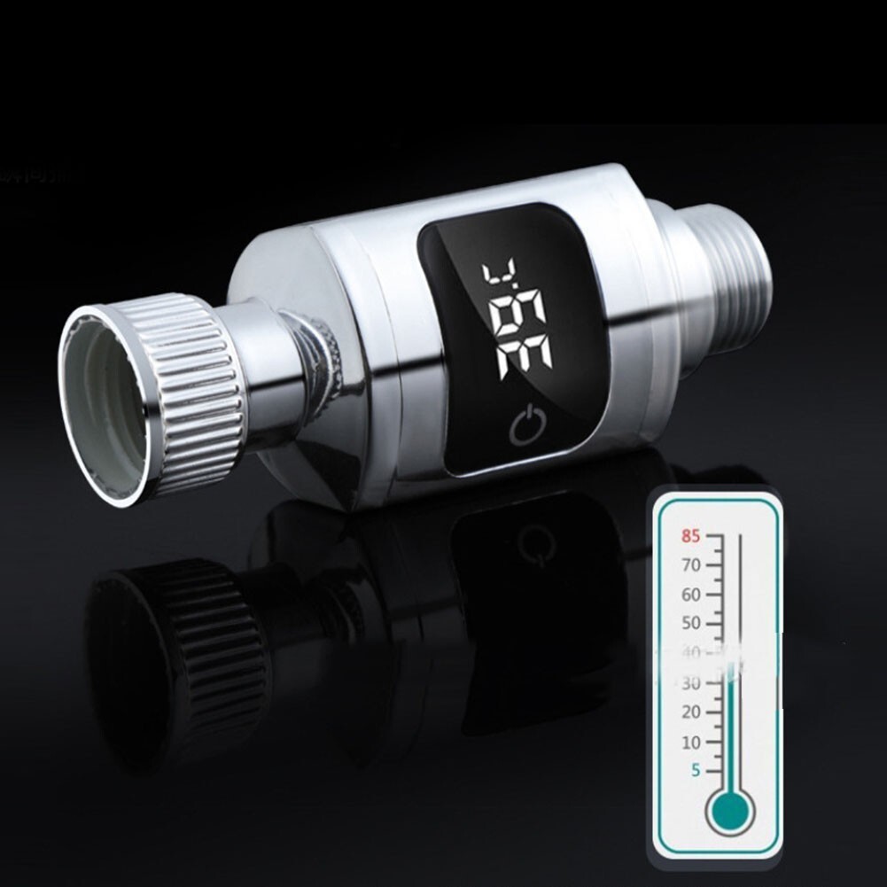 LED Shower Thermometer with Power Display Measure and Monitor Water