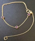585 DP 💎 Stamped: 14k Gold-Purple Amethyst-0.32 ct -Joy, Slide Chain Bracelet  — photo 1