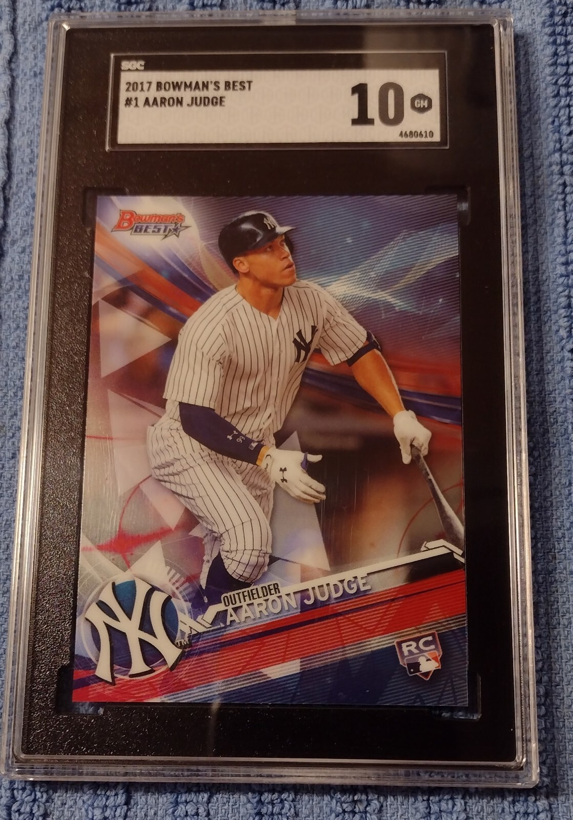 2017 Aaron Judge Bowmans Best #1 ROOKIE CARD. SGC GRADE 10 GM.
