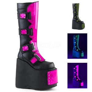black platform rave boots