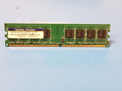 Super Talent T667UB1GV DDR2-667 1Gb 64x8 PC2-5300U CL5 Value Memory