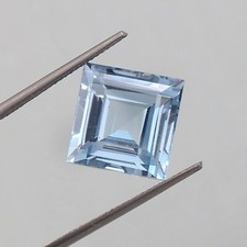 AAA Natural Flawless Brazilian Aquamarine Square Cut Loose Gemstone 8x8 mm
