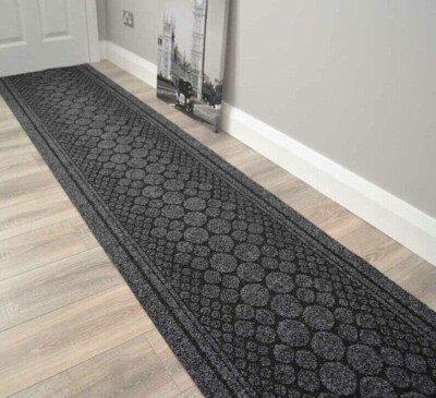 Hall Way Runner Rug Charcoal Gray Vintage Bedside Carpet Corridor Rugs 80x300cm