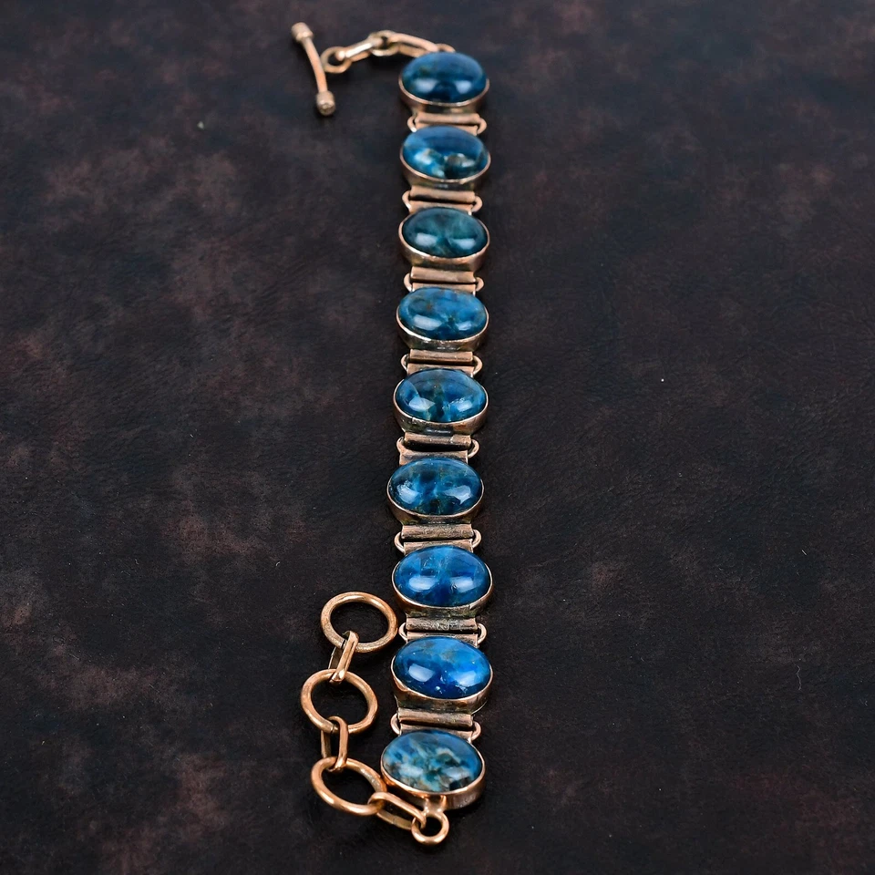 Venta de Pascua Neón Apatita Piedras Preciosas Cobre Boda Cadena Moda Pulsera Joyería Foto 2 de 4