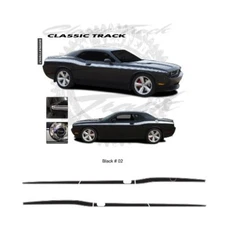 Dodge Challenger 2008-2010 Track Style Side Stripes Graphic Kit - Gloss Black