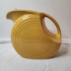 VINTAGE Fiesa Ware Homer Laughlin Yellow Disc Jug Made in USA 7.5" Disc Pitcher