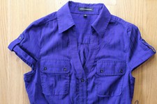 EXPRESS WOMENS WORK CAREER PROFESSIONAL PINSTRIPE SHIRT DRESS SIZE10