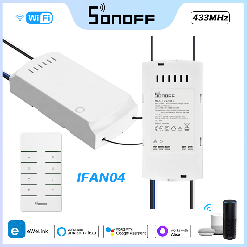 SONOFF IFan04 ESP Wifi Smart Fan Switch Celling Fan/Light Controller 433 RF/APP/