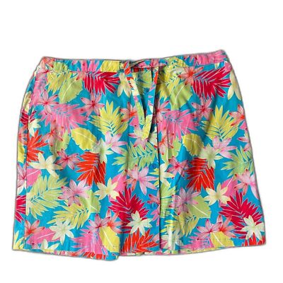 Sag Harbor Woman Cotton Floral Skort Skirt Golf Vacation Plus SIZE